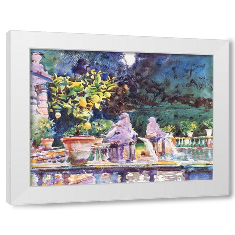 A Fountain White Modern Wood Framed Art Print by Sargent, John Singer