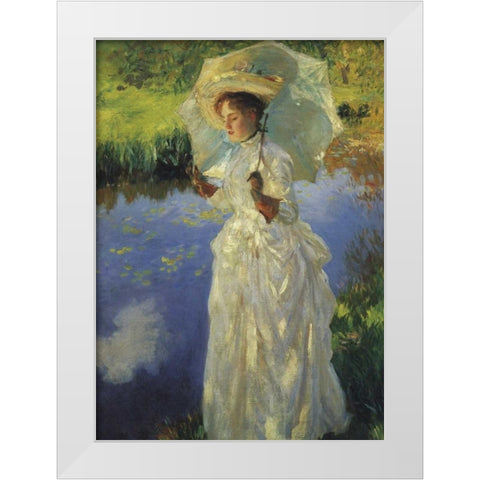 A Morning Walk 1888 White Modern Wood Framed Art Print by Sargent, John Singer
