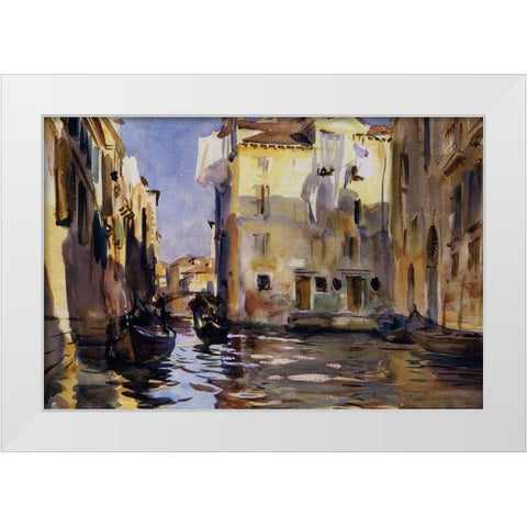 A Side Canal, Venice, 1902-04 White Modern Wood Framed Art Print by Sargent, John Singer