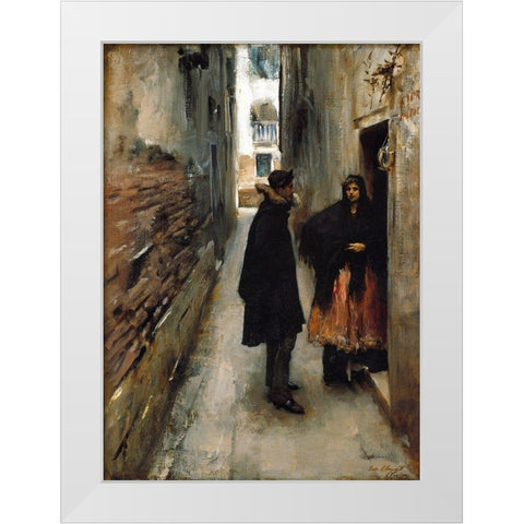 A Street in Venice White Modern Wood Framed Art Print by Sargent, John Singer