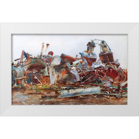 A Wrecked Sugar Refinery White Modern Wood Framed Art Print by Sargent, John Singer