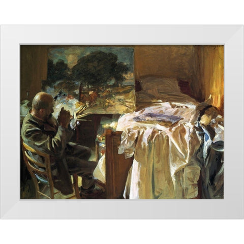 An Artist in his Studio White Modern Wood Framed Art Print by Sargent, John Singer