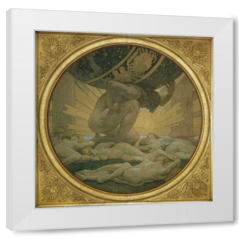 Atlas and the Hesperides, 1922 White Modern Wood Framed Art Print by Sargent, John Singer
