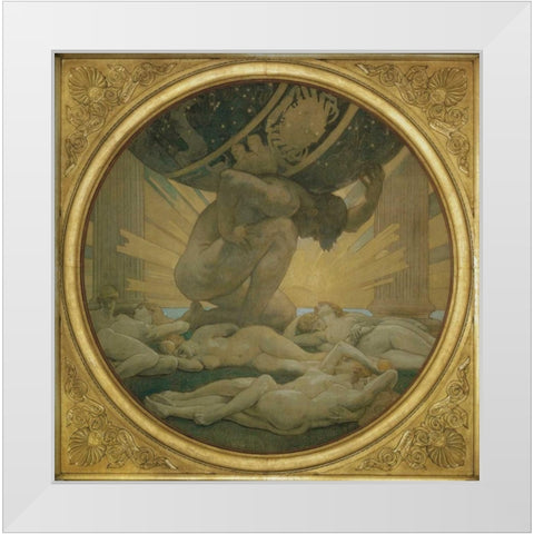 Atlas and the Hesperides, 1922 White Modern Wood Framed Art Print by Sargent, John Singer