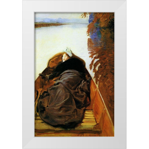 Autumn on the River, 1889 White Modern Wood Framed Art Print by Sargent, John Singer