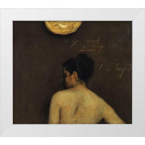 Back View of a Nude Model White Modern Wood Framed Art Print by Sargent, John Singer