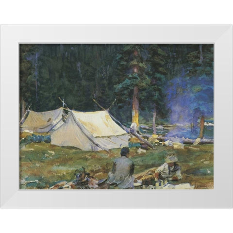 Camping at Lake OHara, 1916 White Modern Wood Framed Art Print by Sargent, John Singer