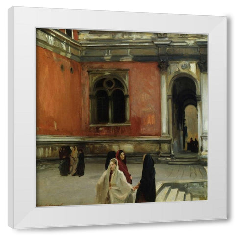 Campo behind the Scuola di San Rocco, 1882 White Modern Wood Framed Art Print by Sargent, John Singer