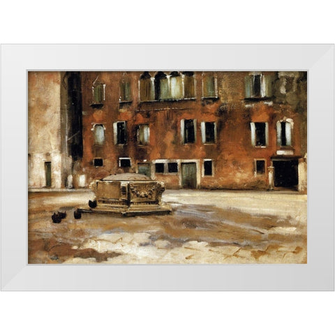 Campo Sant Agnese, Venice, 1882 White Modern Wood Framed Art Print by Sargent, John Singer