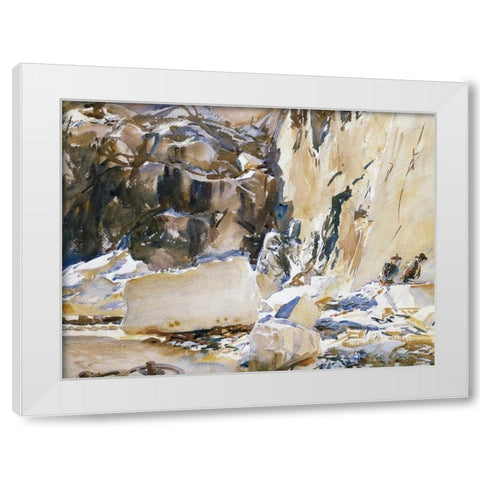 Carrara, in a Quarry, 1911 White Modern Wood Framed Art Print by Sargent, John Singer