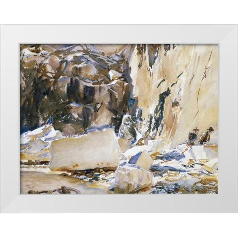 Carrara, in a Quarry, 1911 White Modern Wood Framed Art Print by Sargent, John Singer