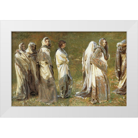 Cashmere 1908 White Modern Wood Framed Art Print by Sargent, John Singer