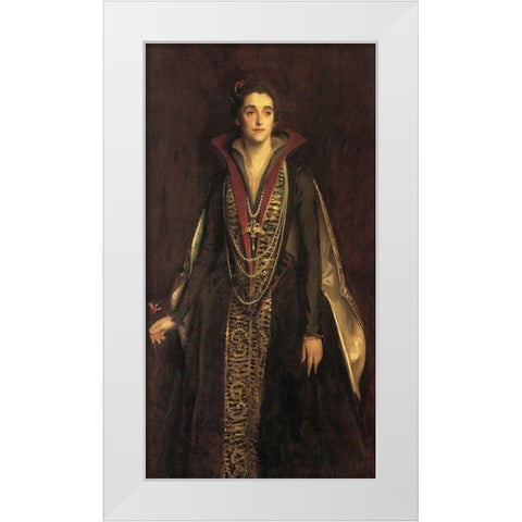 Countess of Rocksavage White Modern Wood Framed Art Print by Sargent, John Singer