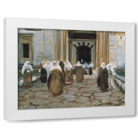 Door of a Mosque, 1891 White Modern Wood Framed Art Print by Sargent, John Singer
