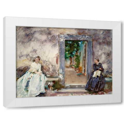 Doorway - the Garden Wall White Modern Wood Framed Art Print by Sargent, John Singer