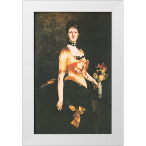 Edith Lady Playfair, nÃ©e Edith Russell, 1884 White Modern Wood Framed Art Print by Sargent, John Singer