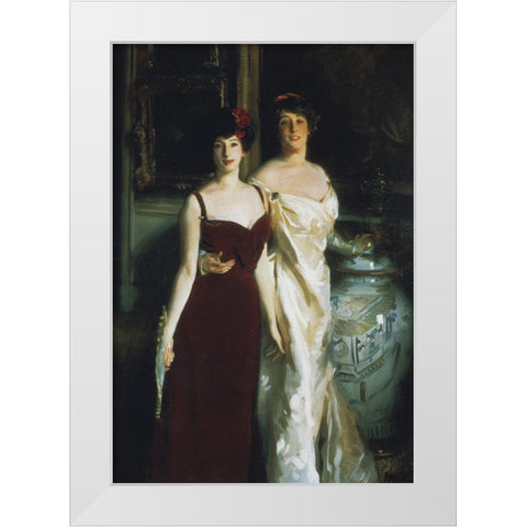 Ena and Betty, Daughters of Asher and Mrs. Wertheimer White Modern Wood Framed Art Print by Sargent, John Singer
