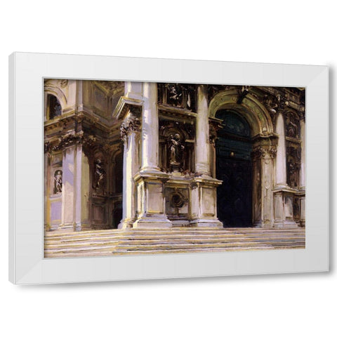 Entrance to Santa Maria della Salute, Venice, 1909 White Modern Wood Framed Art Print by Sargent, John Singer