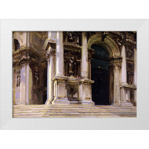 Entrance to Santa Maria della Salute, Venice, 1909 White Modern Wood Framed Art Print by Sargent, John Singer