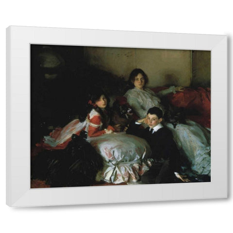 Essie, Ruby, and Ferdinand, Children of Asher Wertheimer White Modern Wood Framed Art Print by Sargent, John Singer