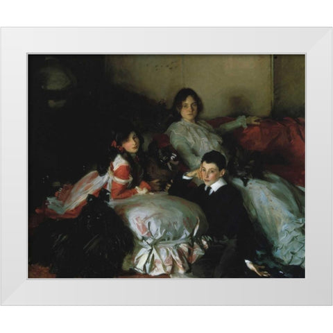 Essie, Ruby, and Ferdinand, Children of Asher Wertheimer White Modern Wood Framed Art Print by Sargent, John Singer