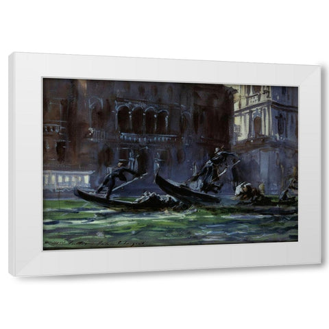 Festa della Regata, 1902-04 White Modern Wood Framed Art Print by Sargent, John Singer