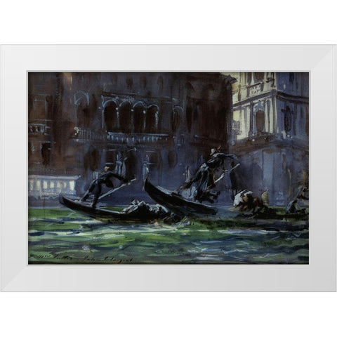 Festa della Regata, 1902-04 White Modern Wood Framed Art Print by Sargent, John Singer