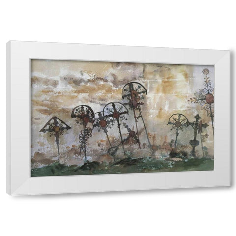Graveyard in the Tyrol White Modern Wood Framed Art Print by Sargent, John Singer