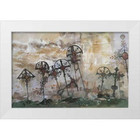 Graveyard in the Tyrol White Modern Wood Framed Art Print by Sargent, John Singer