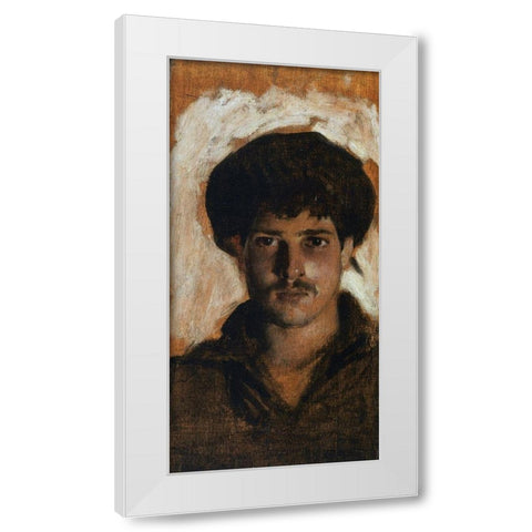 Head of a Young Man, 1878 White Modern Wood Framed Art Print by Sargent, John Singer