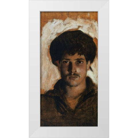 Head of a Young Man, 1878 White Modern Wood Framed Art Print by Sargent, John Singer