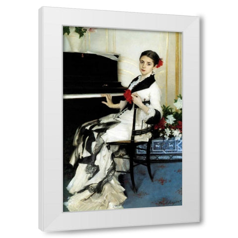 Madame Ramon Subercaseaux White Modern Wood Framed Art Print by Sargent, John Singer