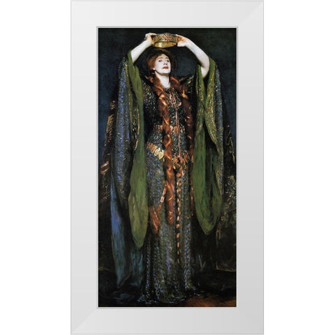 Miss Ellen Terry as Lady Macbeth White Modern Wood Framed Art Print by Sargent, John Singer