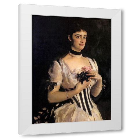 Mrs William Phipps 1884 White Modern Wood Framed Art Print by Sargent, John Singer