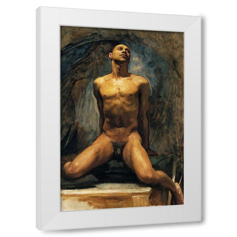Nude Study of Thomas E. McKeller White Modern Wood Framed Art Print by Sargent, John Singer