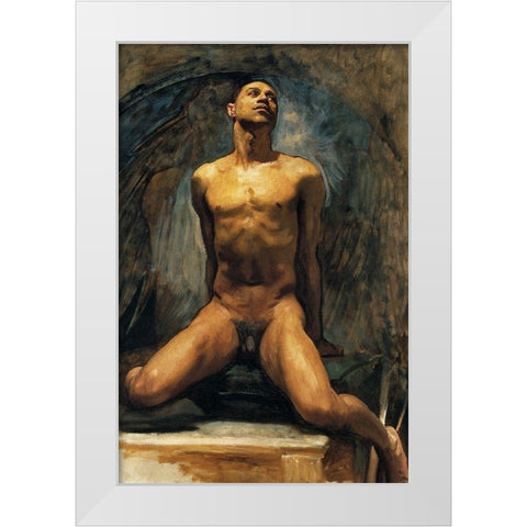 Nude Study of Thomas E. McKeller White Modern Wood Framed Art Print by Sargent, John Singer