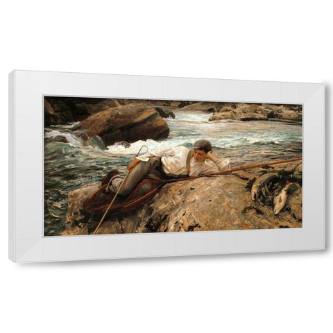 On his Holidays White Modern Wood Framed Art Print by Sargent, John Singer