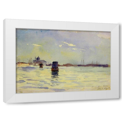 On the Lagoons, Venice, 1880-81 White Modern Wood Framed Art Print by Sargent, John Singer