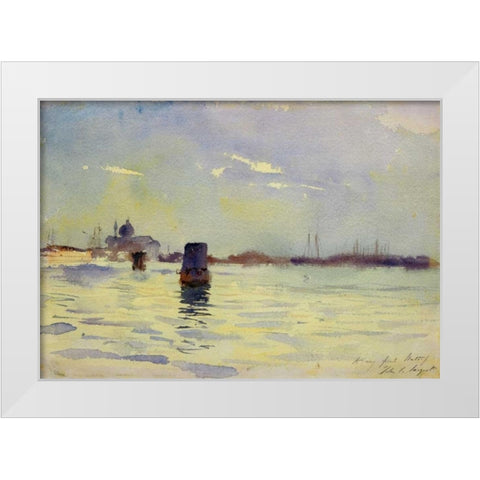 On the Lagoons, Venice, 1880-81 White Modern Wood Framed Art Print by Sargent, John Singer