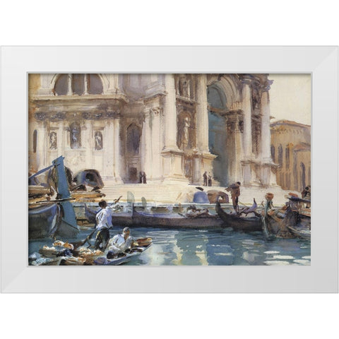 On the Steps of the Salute, 1906 White Modern Wood Framed Art Print by Sargent, John Singer