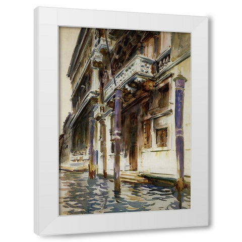 Palazzo, Corner Contarini dei Cavalli, 1904 White Modern Wood Framed Art Print by Sargent, John Singer