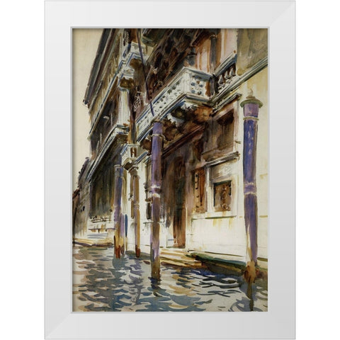 Palazzo, Corner Contarini dei Cavalli, 1904 White Modern Wood Framed Art Print by Sargent, John Singer