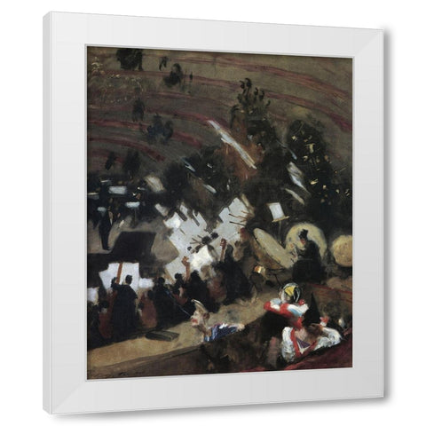 Rehearsal of Pas de Loup Orchestra at Cirque dHiver White Modern Wood Framed Art Print by Sargent, John Singer
