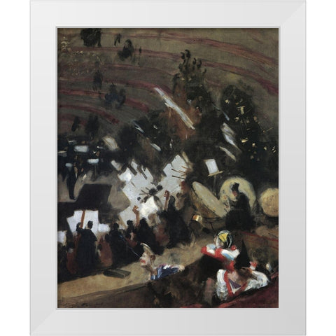 Rehearsal of Pas de Loup Orchestra at Cirque dHiver White Modern Wood Framed Art Print by Sargent, John Singer