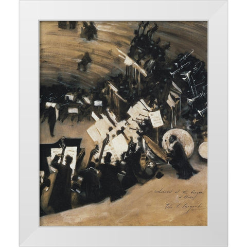 Rehearsal of the Pas de Loup Orchestra White Modern Wood Framed Art Print by Sargent, John Singer