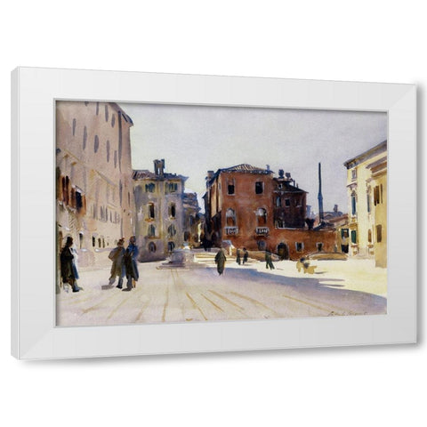 Santa Maria del Carmelo and the Scuola Grande dei Carmini, 1910 White Modern Wood Framed Art Print by Sargent, John Singer
