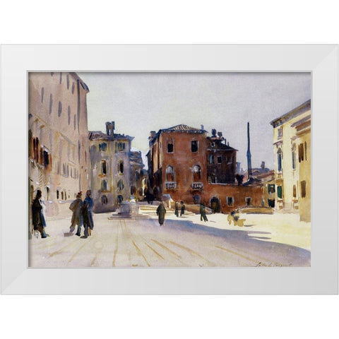 Santa Maria del Carmelo and the Scuola Grande dei Carmini, 1910 White Modern Wood Framed Art Print by Sargent, John Singer