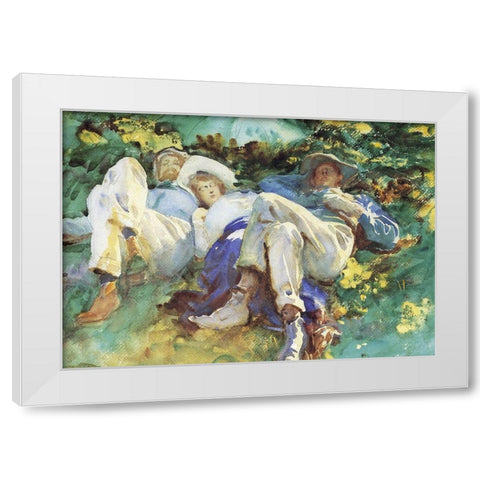 Siesta White Modern Wood Framed Art Print by Sargent, John Singer