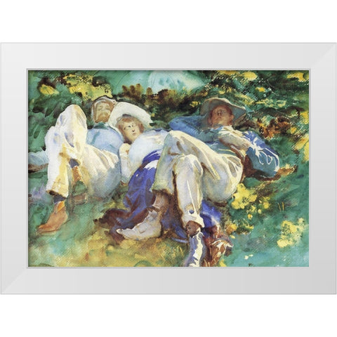 Siesta White Modern Wood Framed Art Print by Sargent, John Singer