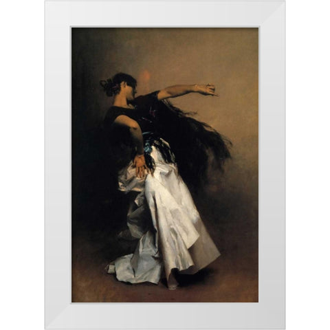 Spanish Dancer 1880-81 White Modern Wood Framed Art Print by Sargent, John Singer